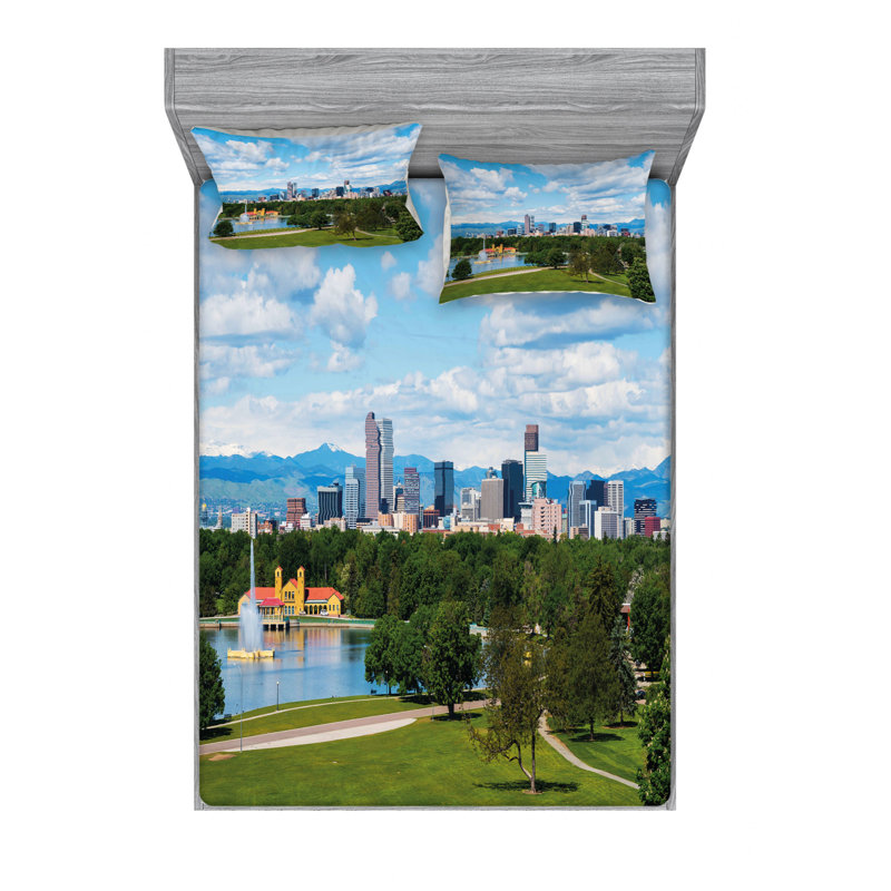 Ensemble de draps City Park at Denver, Ensemble de drap pour grand lit avec drap-housse