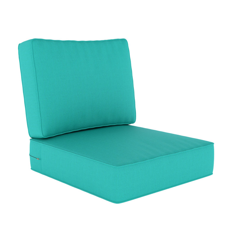 Wayfair Custom Outdoor Deep Seating Cushion With Sunbrella Fabric, Canvas Aruba Sunbrella® Canvas, 23" W x 25" D