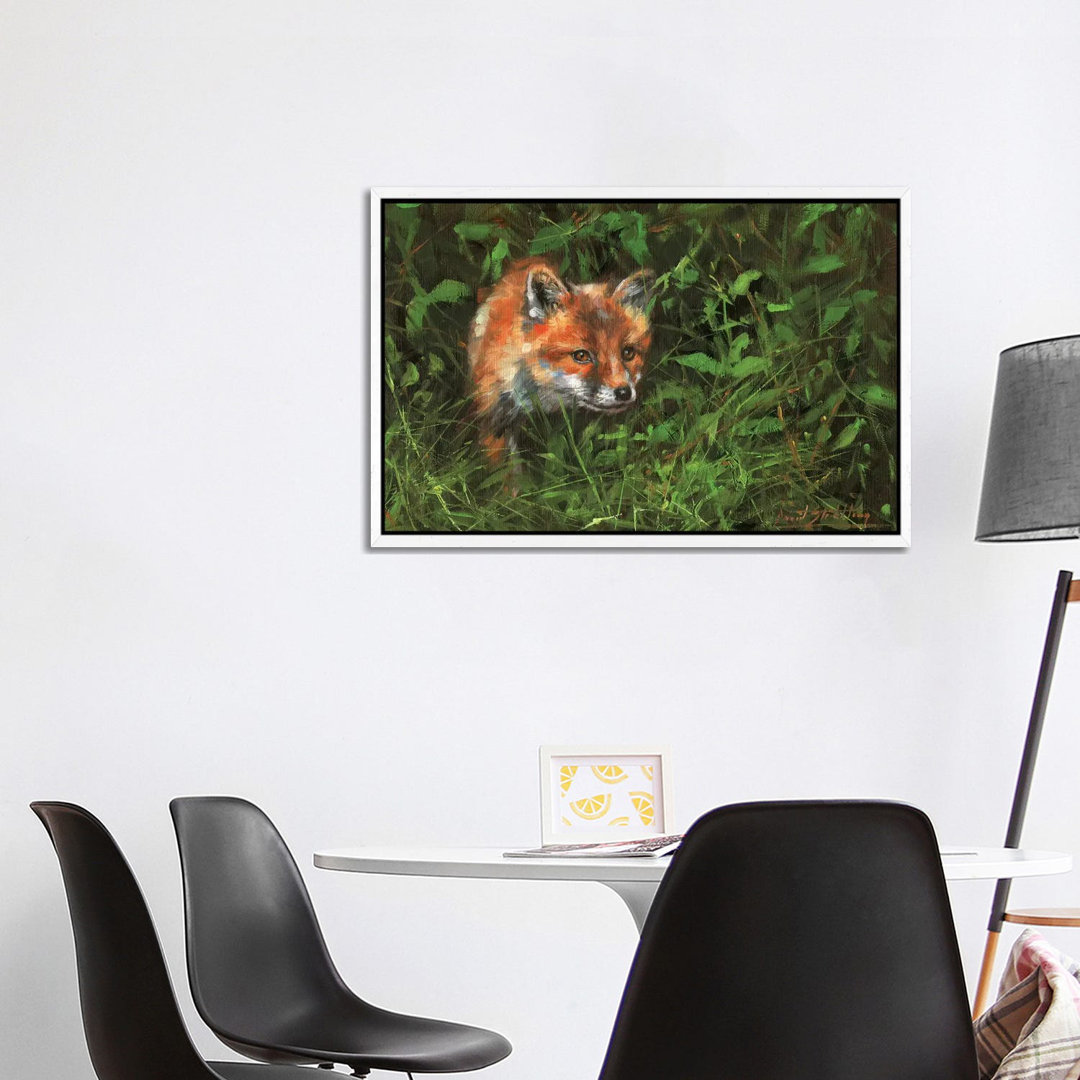 Rotfuchsstudie in Öl von David Stribbling - Galerie-umwickelte Leinwand Giclée auf Leinwand