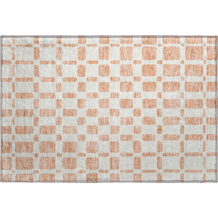 Premium Machine Washable Prisco Peach Rug