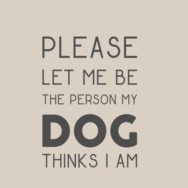 Décalcomanie murale the person my dog pense i, Gris foncé
