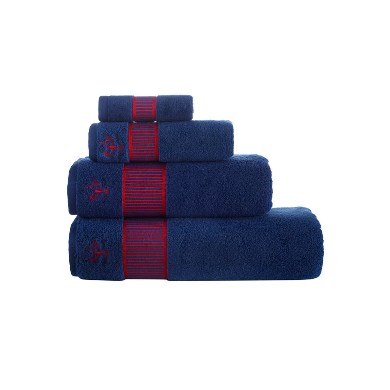 Ensemble de serviettes 3 pièces en coton turc, Marine