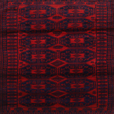 Tapis géométrique rouge / noir