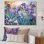Iris bleu rayonnant au bord du lac I - salon d'art mural champ de fleurs