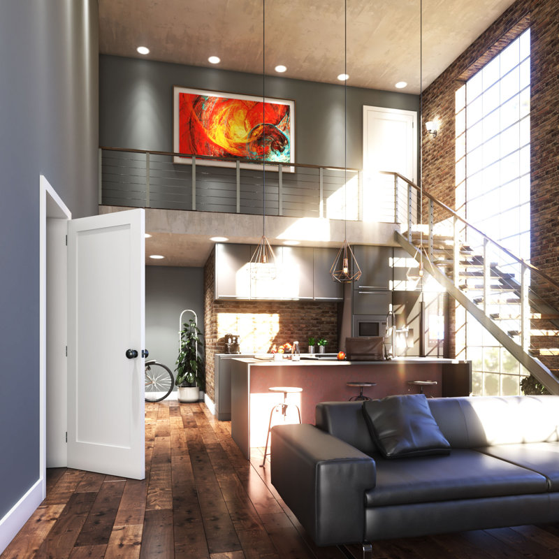 80-in Paneled Solid Wood Primed Slab Door, 30" x 80"