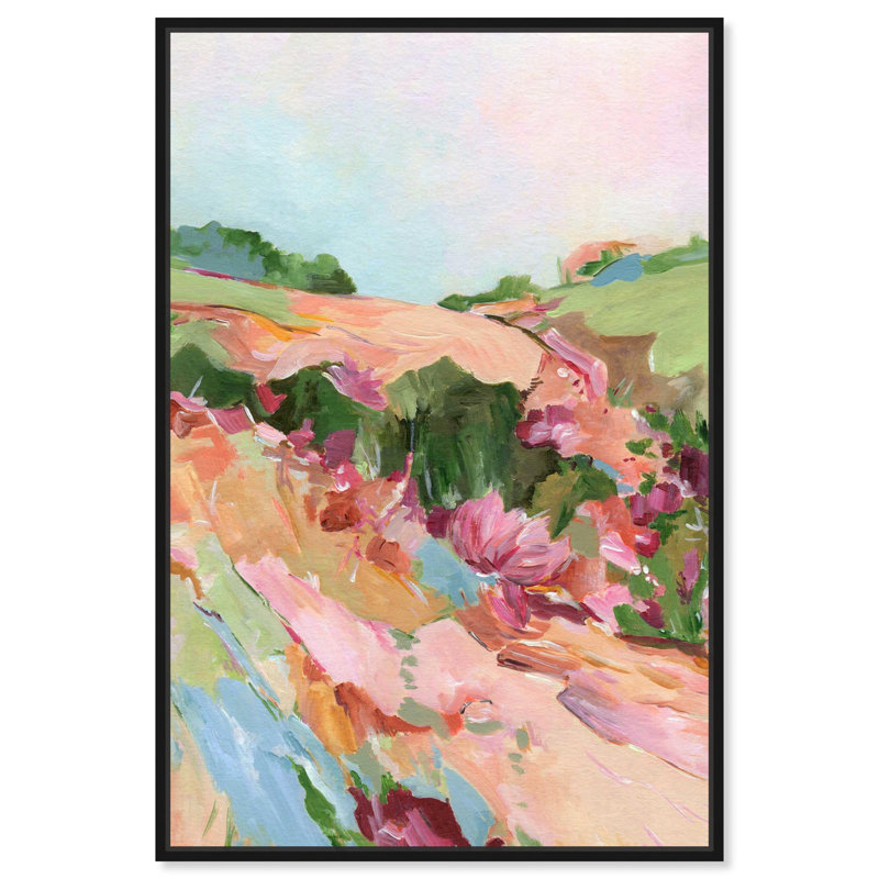 Nature Symphony Canvas Abstracts colorés par , Cadre flottant noir, H 16 po x l 11 po