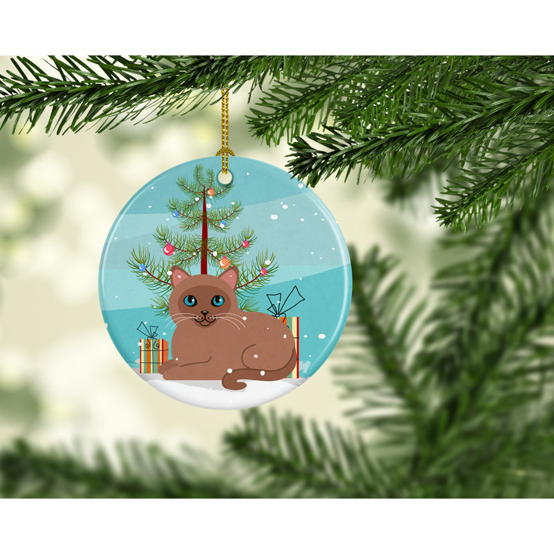 3'' Ceramic Animals Holiday Shaped Ornament