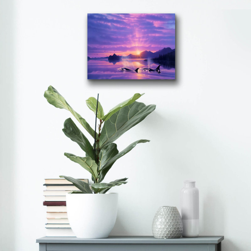 «Tranquility Bay» par Kirk Reinert, art en verre acrylique Wal, H 12 po x l 16 po x P 0,13 po