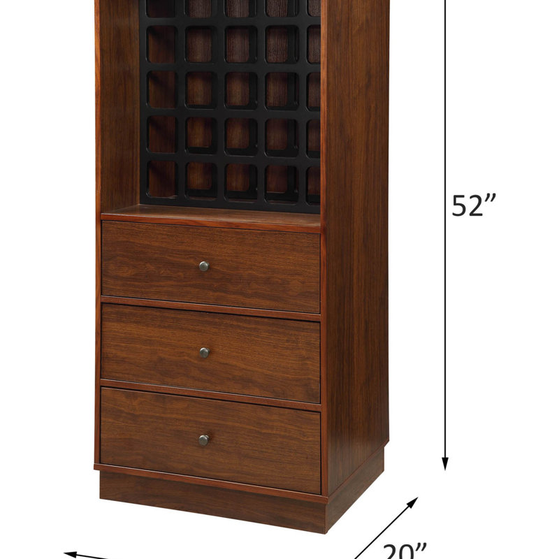 Wiesta Walnut Finish Wine Cabinet