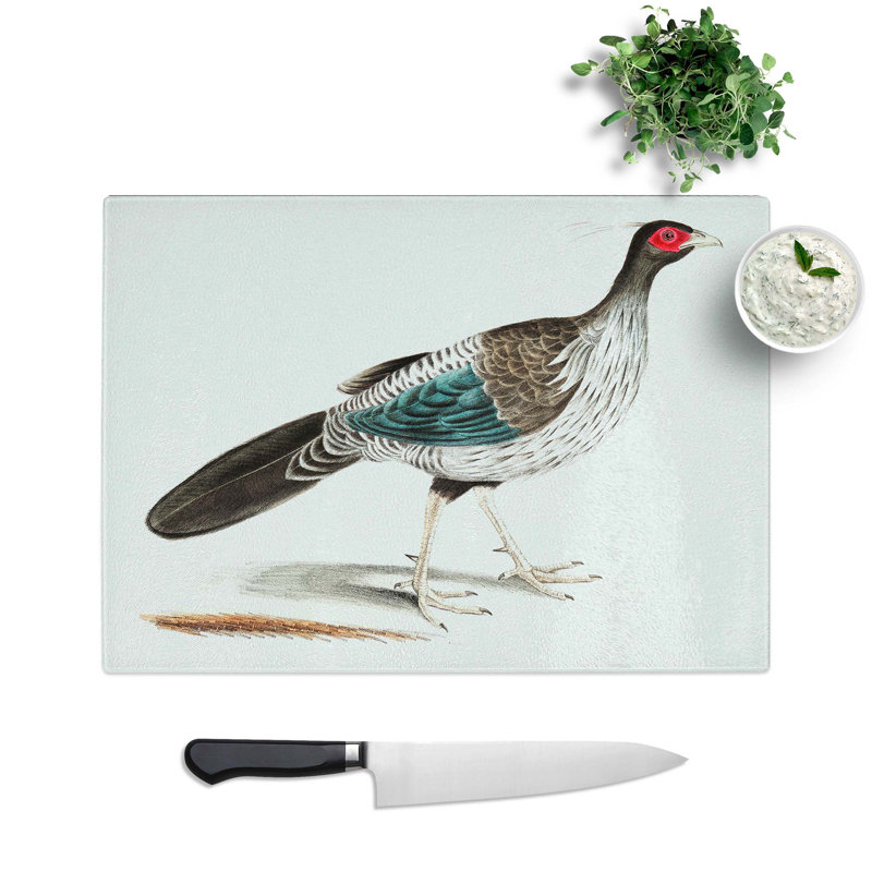 Glass Lineated Pheasant by John Edward Gray Chopping Board, 39 cm W x 28.5 cm L