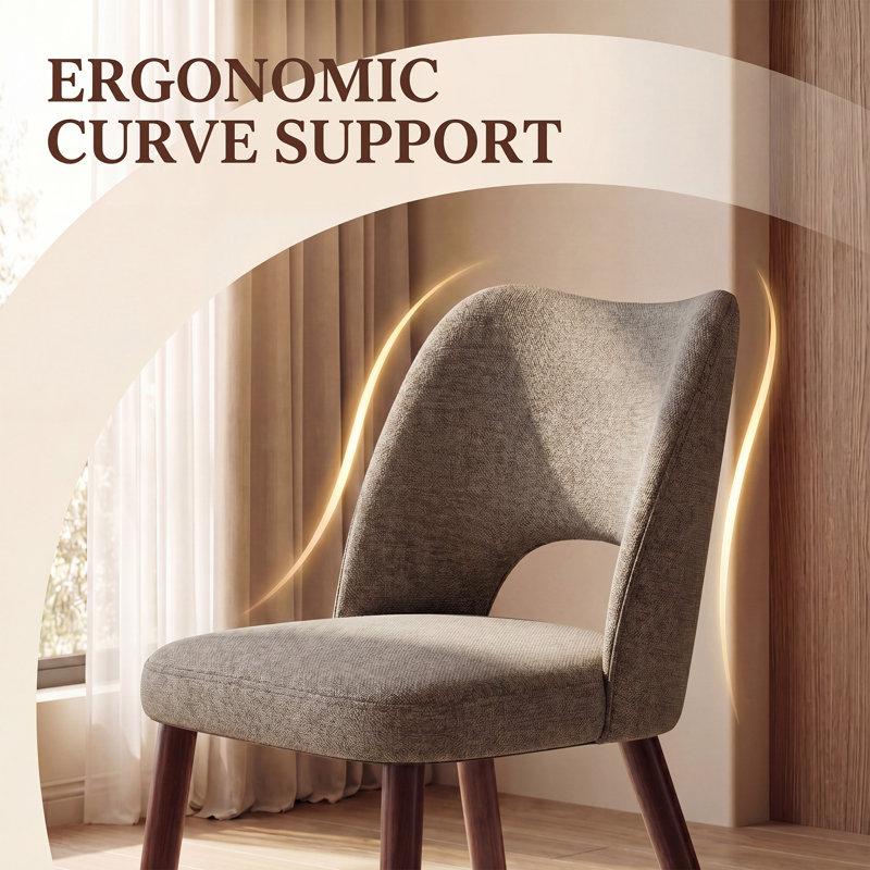 46.5 cm H Fabric Side Chair, Coffee