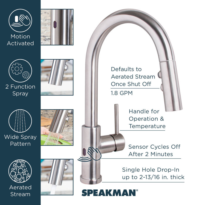 Neo Pull Down Touchless Single Handle Kitchen Faucet, Brushed Bronze