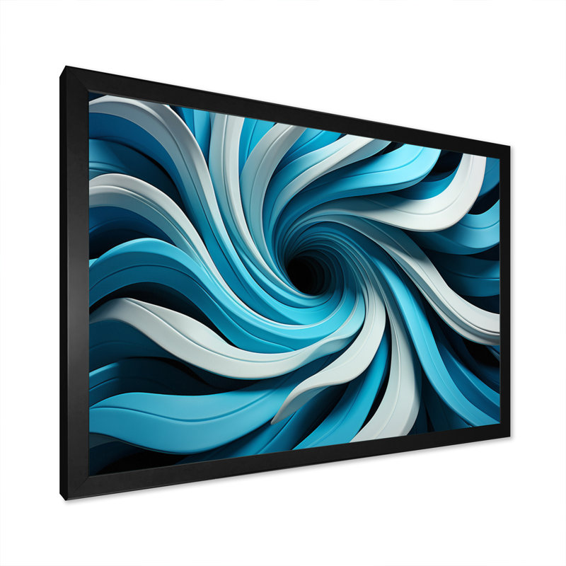 Op Blue Focus VII sur toile, H 16 po x l 32 po x P 1 po, Cadre photo noir