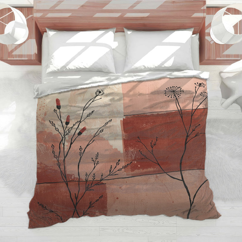Abstract Floral Art Comforter, Twin Extra Long