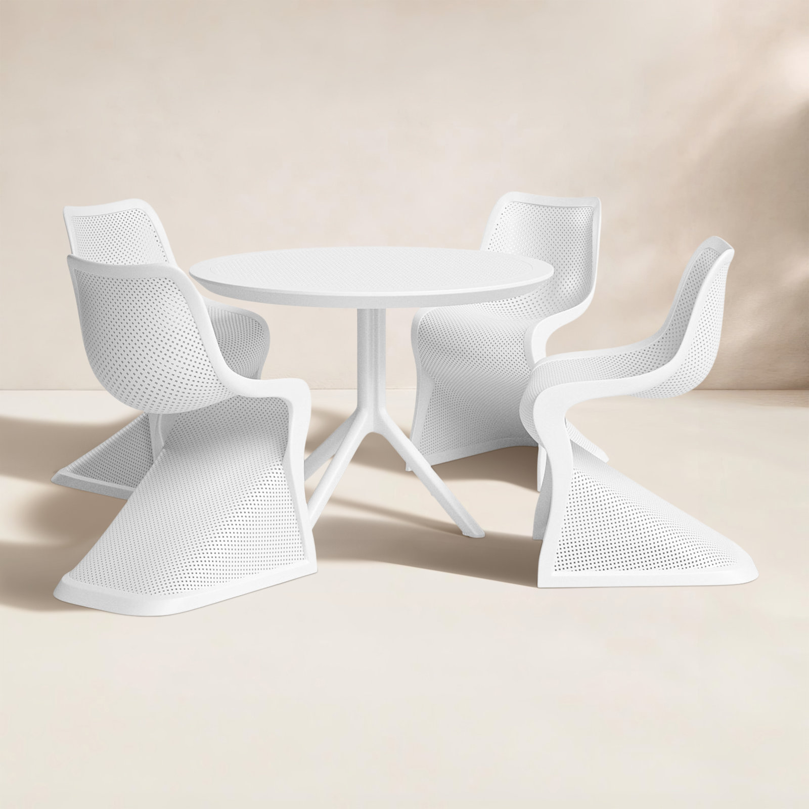 Nassau 41" Patio Dining Set, White