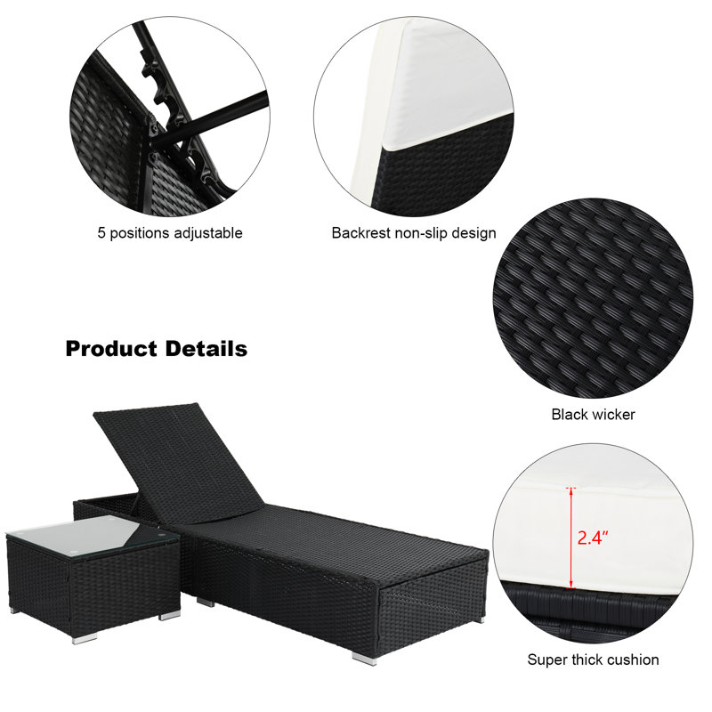Outdoor Wicker Chaise Lounge