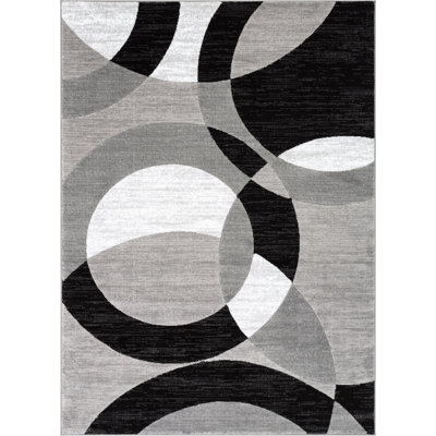 Bingo Gray Modern Geometric Rug