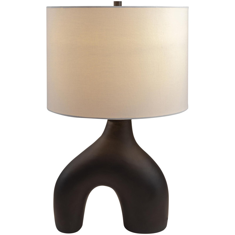 Lampe de table en céramique Arlis, Noir, noir, noir, noir