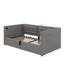 Lit de jour rembourré de taille simple, cadre de lit simple à rangement hydraulique avec chargement USB et de type C, cadre de lit avec lattes en bois et dossier de canapé capitonné-501256036