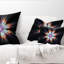 Fleurs abstraites sur fond noir - coussin à imprimé floral