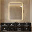 Miroir de salle de bain rectangulaire rétro-éclairé à DEL de 36 po x 28 po avec antibrouillard, 3 lumières à intensité variable et commande tactile-923571123