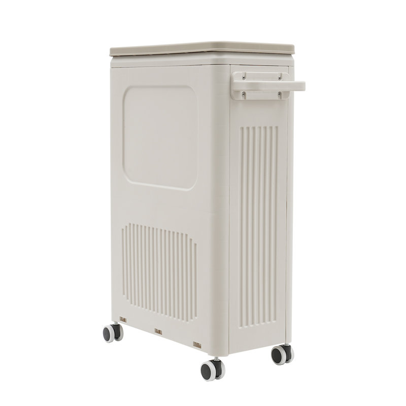 48L/12.68Gal Storage Basket With Wheels, Beige
