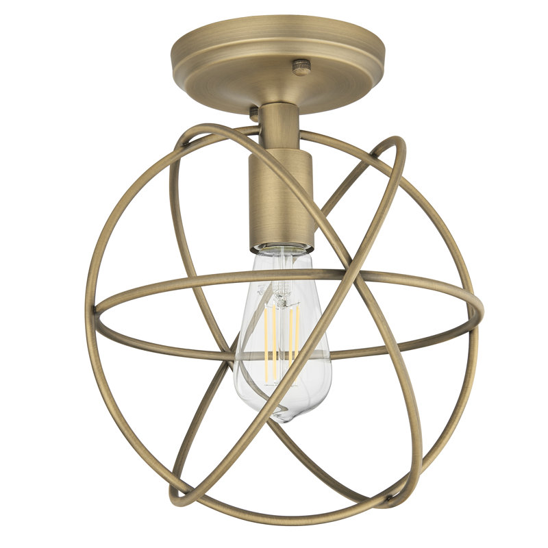 Maiden Lane Semi Flush Mount, Antique Brass