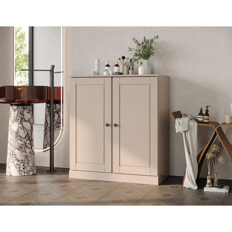 Palace Imports 100% Solid Wood Short Bathroom Linen Cabinet with Doors & Drawers, Adjustable Shelves, Modular Bathroom & Laundry Storage Cabinet, 32" W x 35.75" H