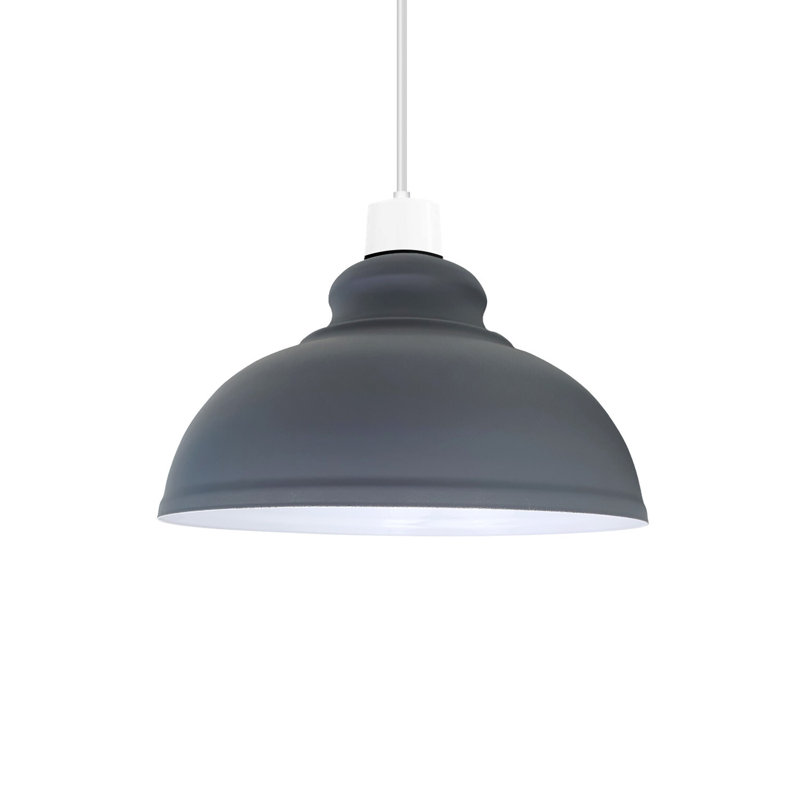 17cm H Metal Dome Lamp Shade, Grey