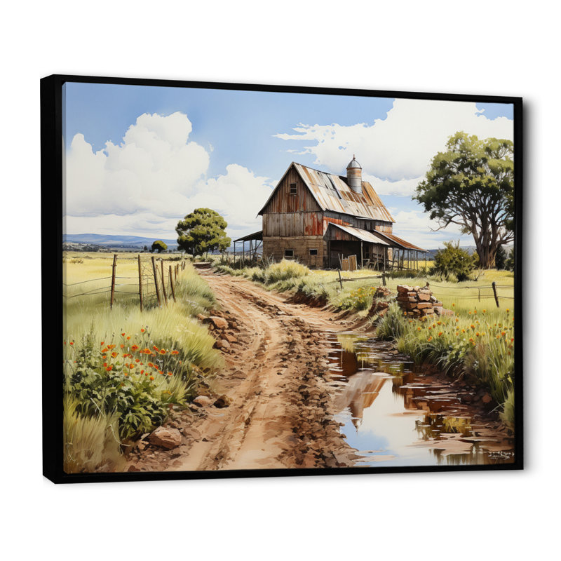 Bhargav Barns Rustic Charm V sur impression sur toile, H 24 po x l 32 po x P 1 po, Cadre flottant noir