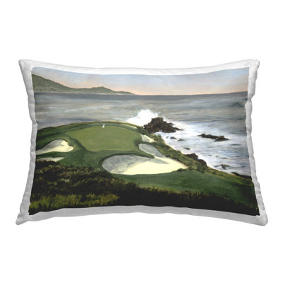 Coastal Golf Course Decorative Printed Throw Pillow Design by Michael Willett