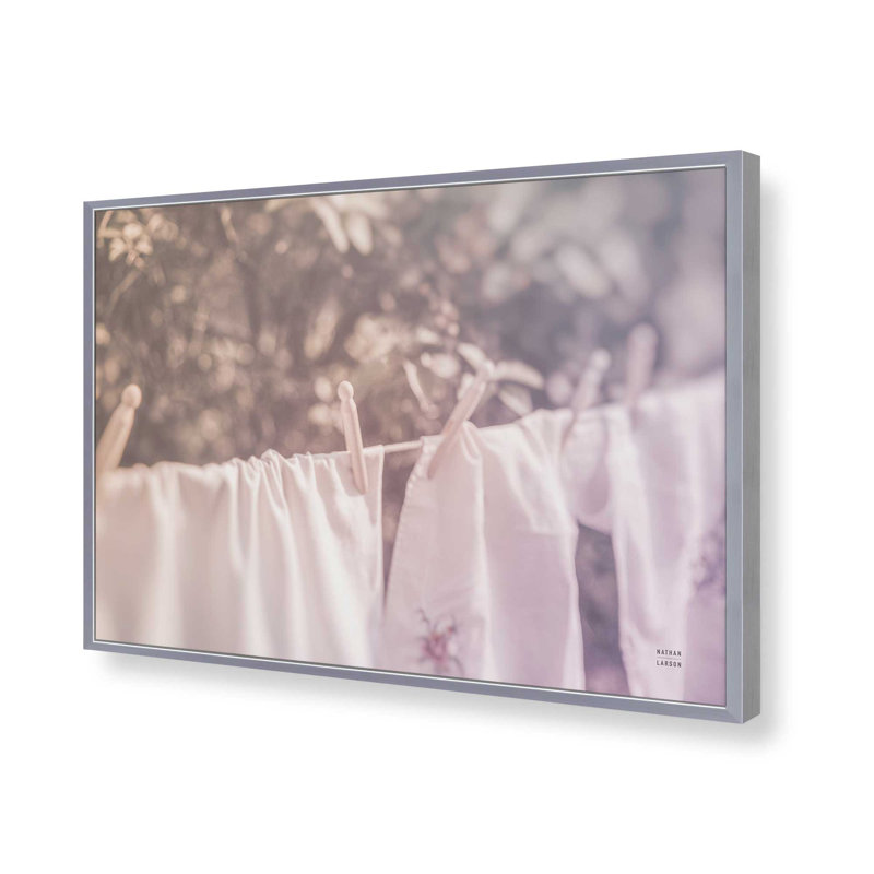 «Laundry Day I Pastel» par Nathan Larson, reproduction d'art, L 30 po x H 20 po, Argent, Impression encadrée