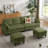100.79" Corduroy Large U Shaped Sofa With 2 Storage Ottomans-160345071