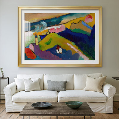 Murnau Landscape (Landscape near Murnau)-Wassily Kandinsky-Framed - Matted and Framed Under Acrylic Glass, Large Living Room Wall Art