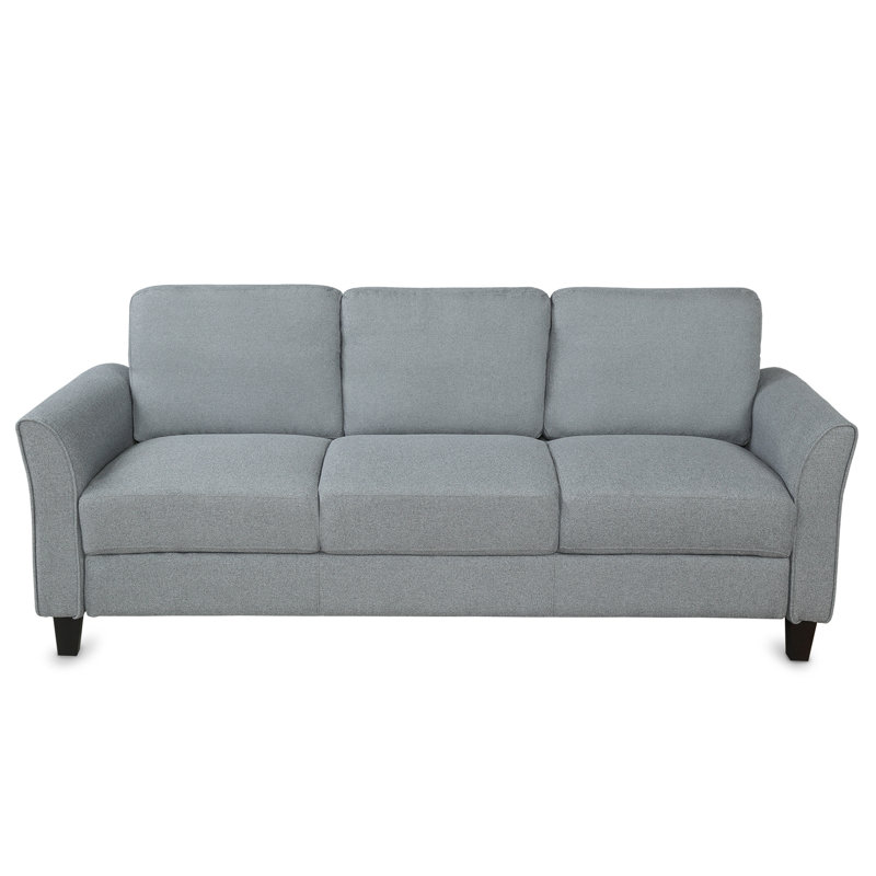 Valhalla Living Room Sofa, Grey Linen, 3, 33" H x 67.7" W x 29" D