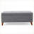 Ottoman, Traditional Charcoal Gray Lift-Top Storage Bench for Living Room | 38"W x 19.25"D | Wood Frame | Walnut Brown Accents-123499408