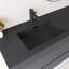 Meuble-lavabo mural 72 po avec lavabo à surface solide noir-1393235870