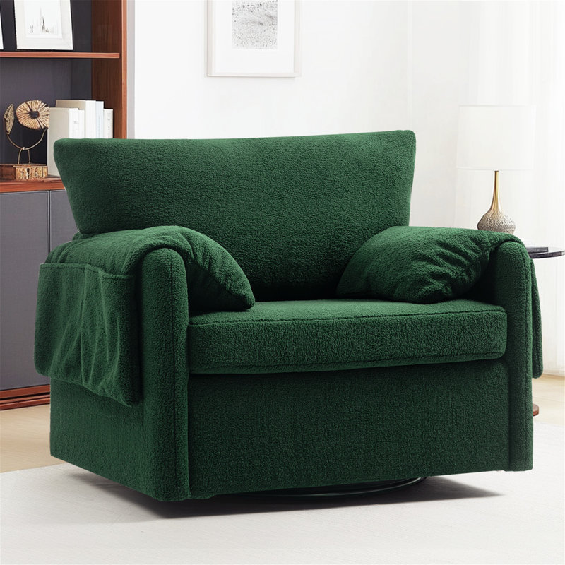Fauteuil pivotant surdimensionné polyvalent pour un confort et un style ultimes, Vert foncé