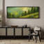 Paysage de lac forestier ensoleillé avec arbres - Grande toile encadrée pour la chambre principale-135262914-135262915