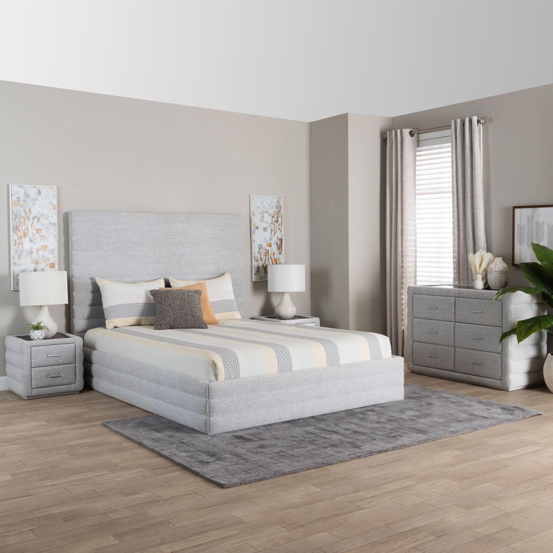Ensemble de chambre à coucher 4 pièces Attina Baxton Studio, Très grand