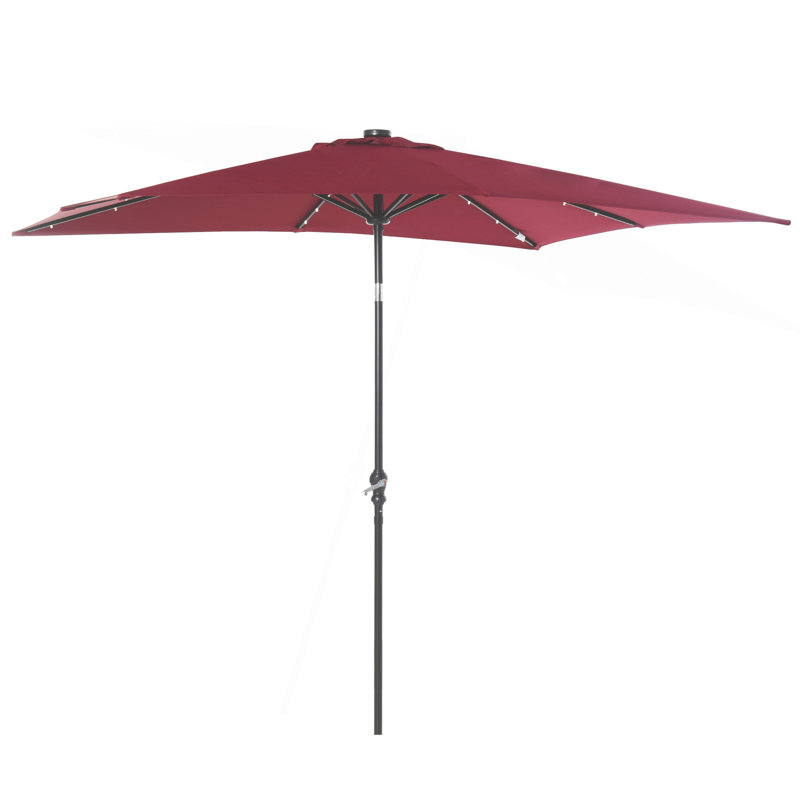 Parasol solaire Sun, parasol de patio éclairé, Red