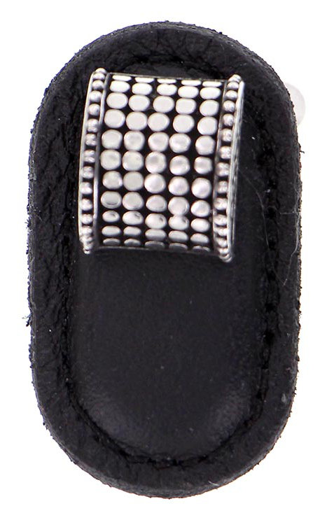 Tiziano Rectangular Knob, Black, Vintage Pewter
