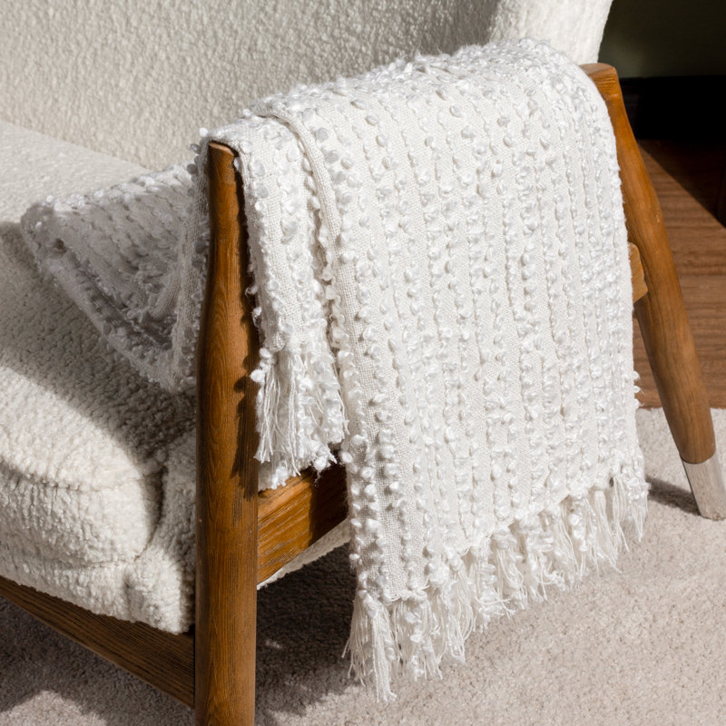 Jackie Hand Woven Throw Blanket, Natural