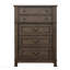 Commode de style transitionnel 1pc Boutons de tiroir à queue d'aronde française et anglaise et poignées suspendues Glissières latérales en métal Finition noyer foncé