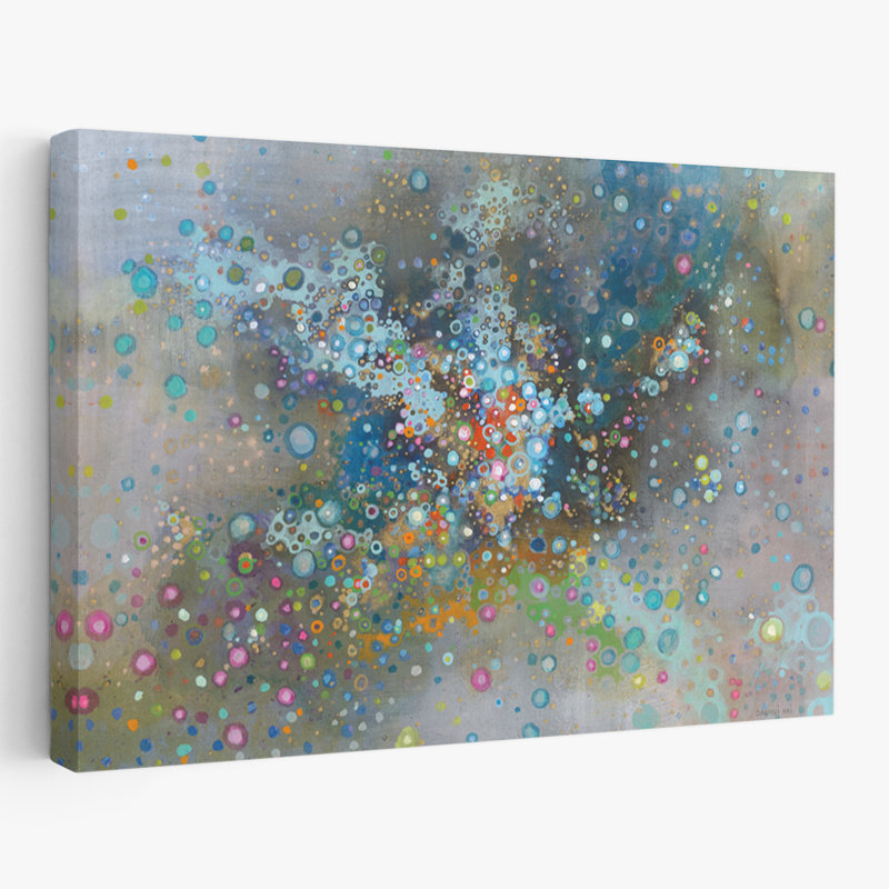 Art abstrait et aqua andromède, H 16 po x l 24 po