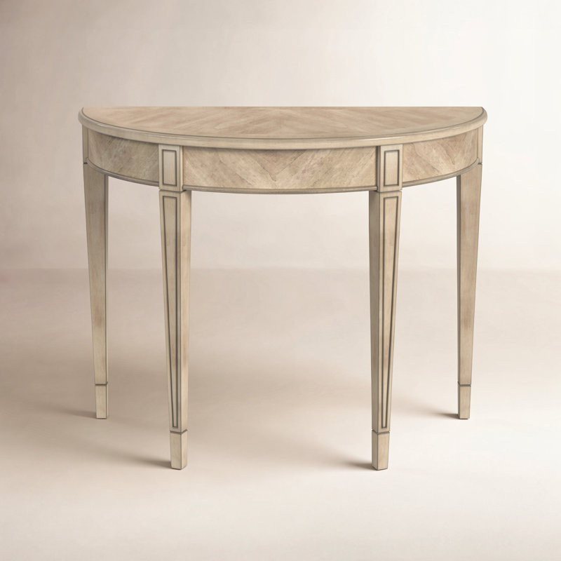 Hampton 36" Demilune Console Table, Antique Beige
