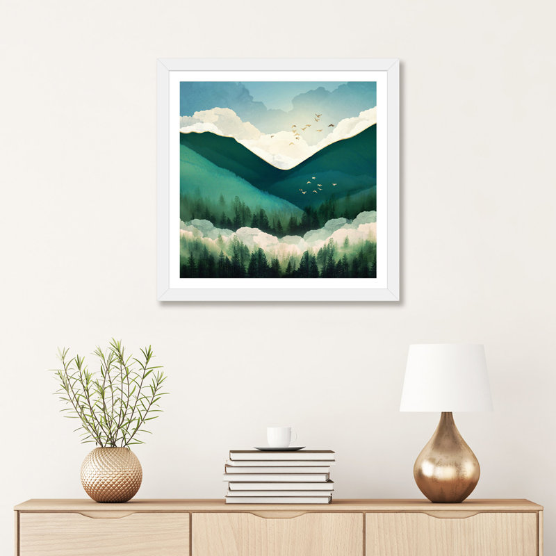 Emerald Hills - Imprimé, Encadré par un papier blanc, H 24 po x l 24 po x p 1 po