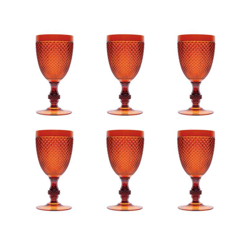 Diamond 390ml Goblet Set, Orange