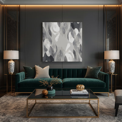 Abstrait aquarelle 64, art mural sur toile grise