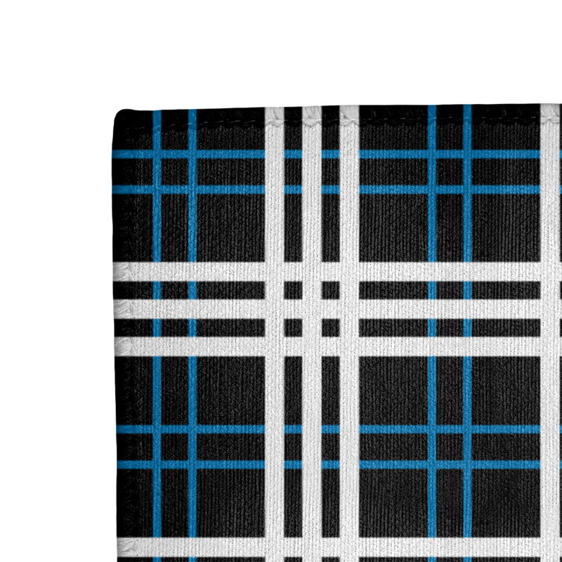 Tapis noir à carreaux, Rectangle 2 pi x 3 pi